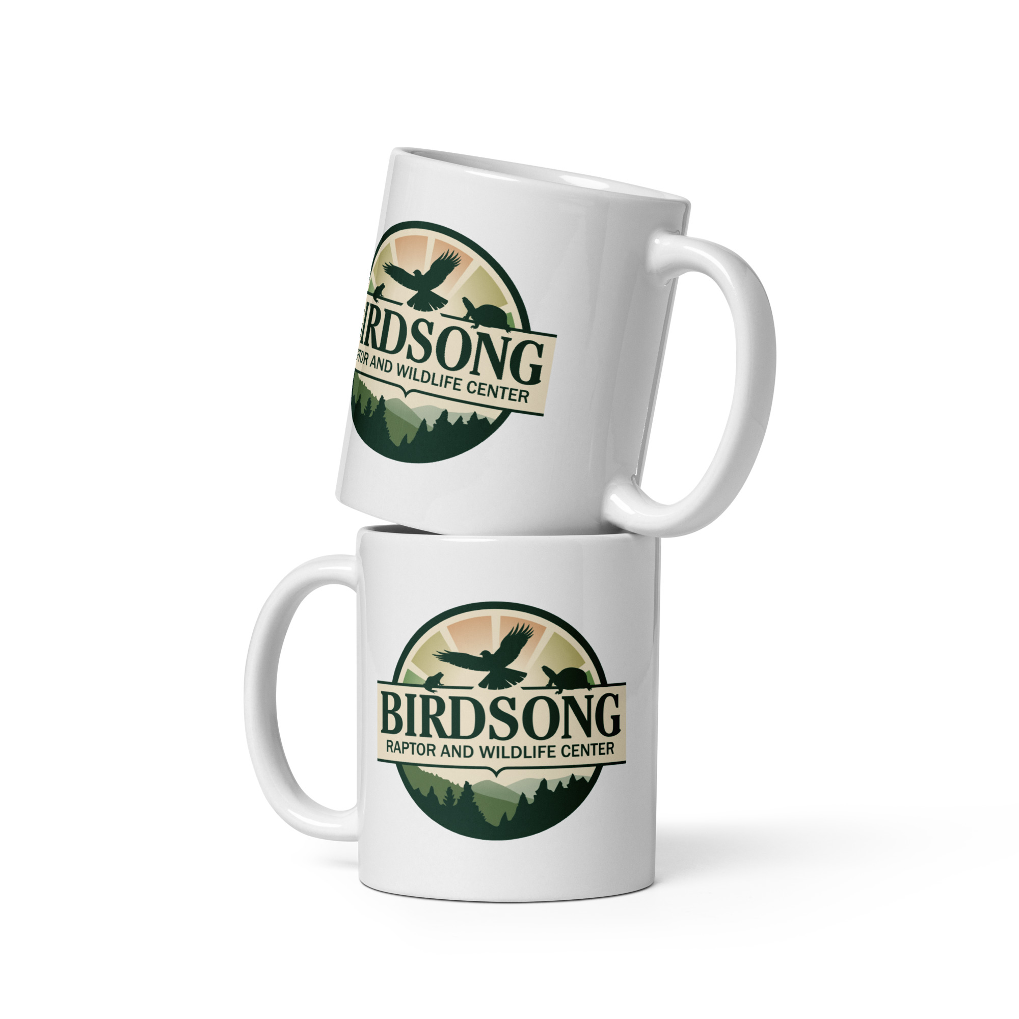 white mug birdsongrwc logo double sided white mug birdsongrwc logo double sided