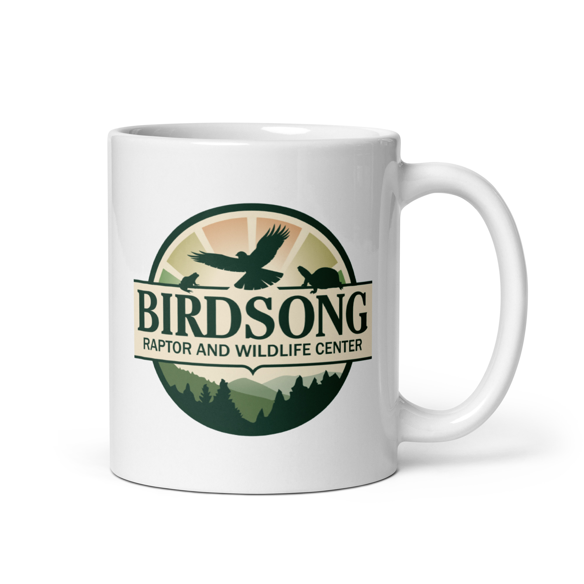 white mug birdsongrwc logo double sided white mug birdsongrwc logo double sided
