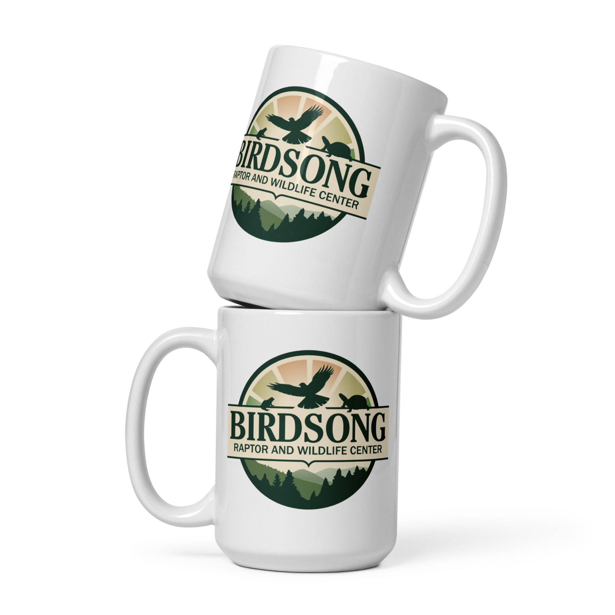 white mug birdsongrwc logo double sided white mug birdsongrwc logo double sided