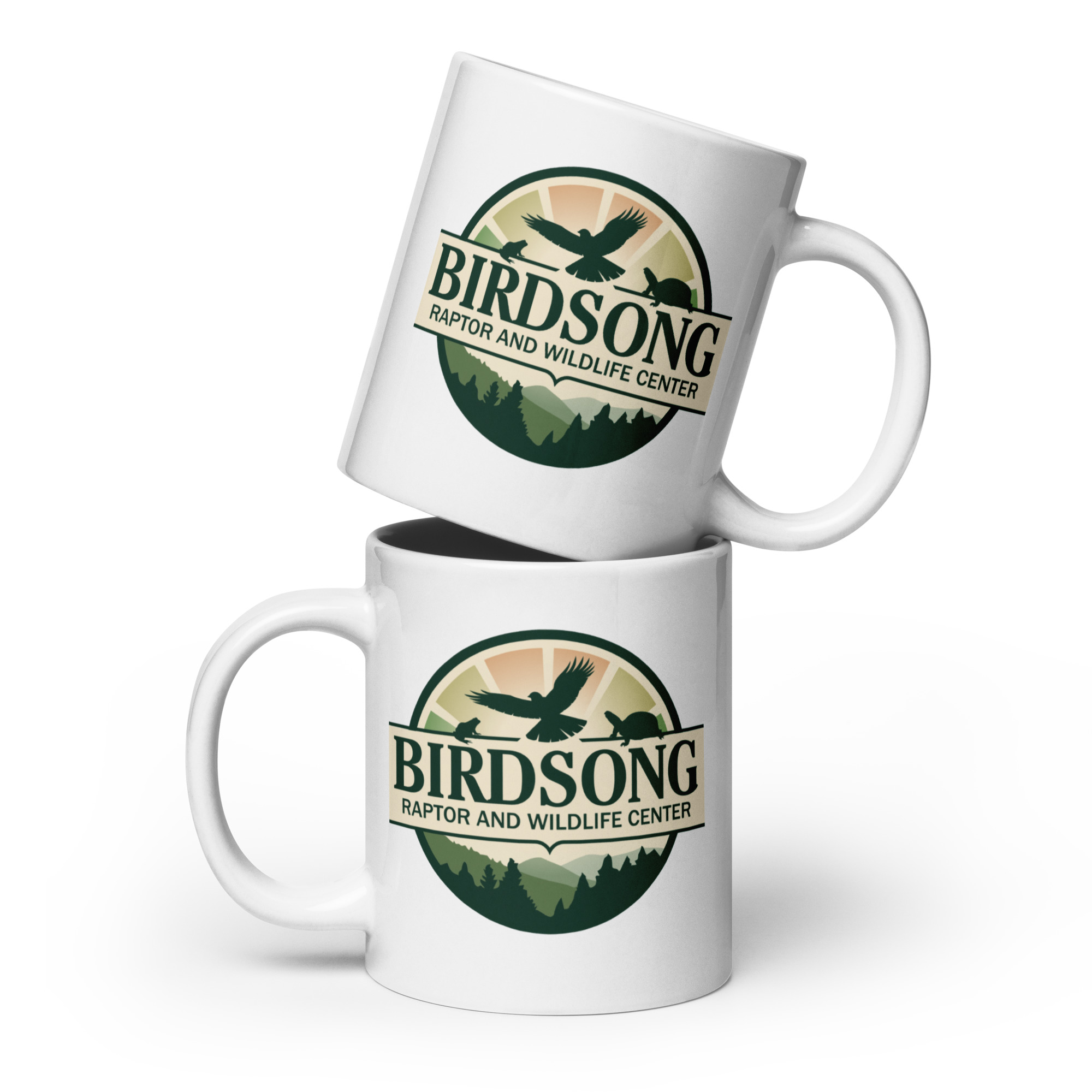 white mug birdsongrwc logo double sided white mug birdsongrwc logo double sided